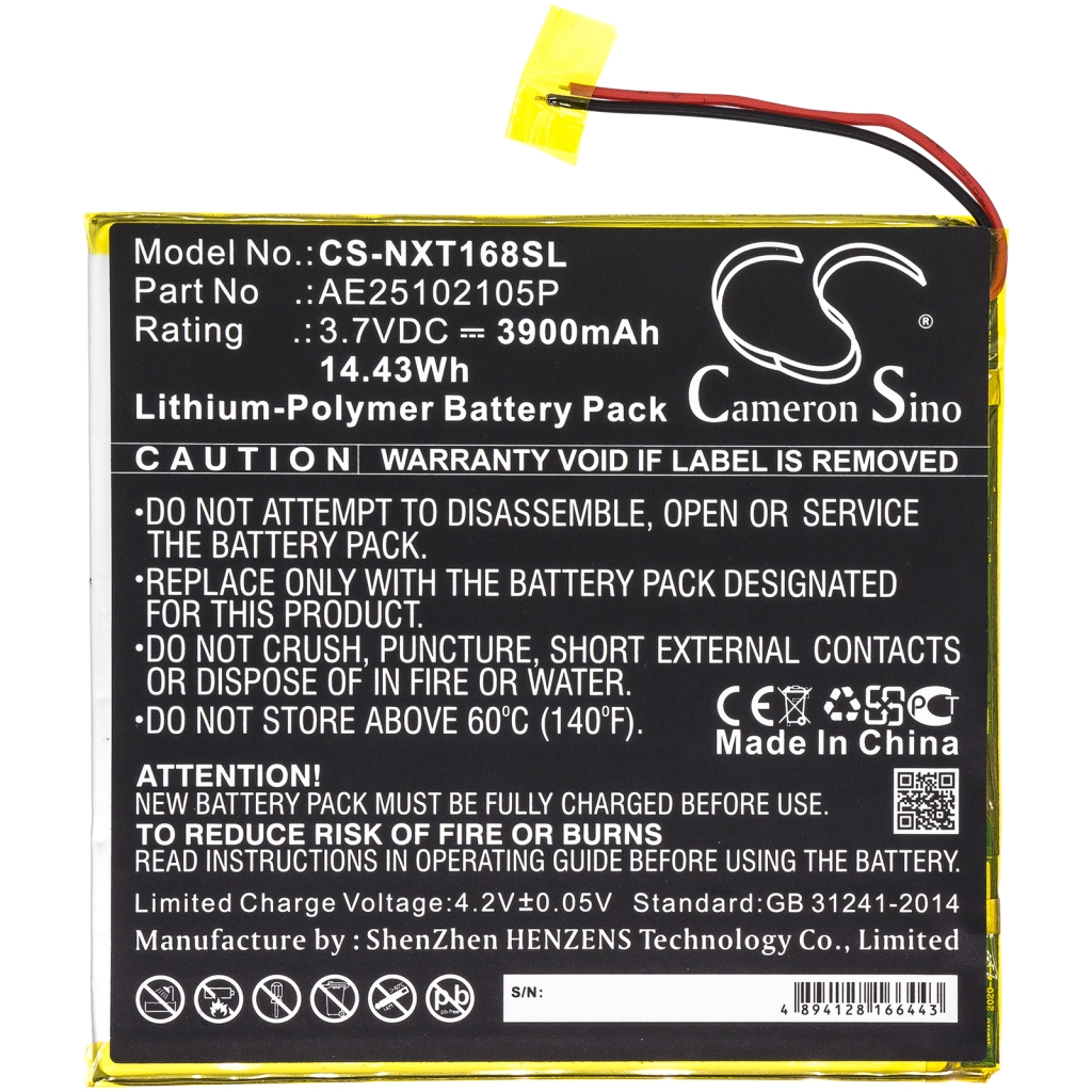 Compatibele batterijvervanging voor Nextbook AE25102105P