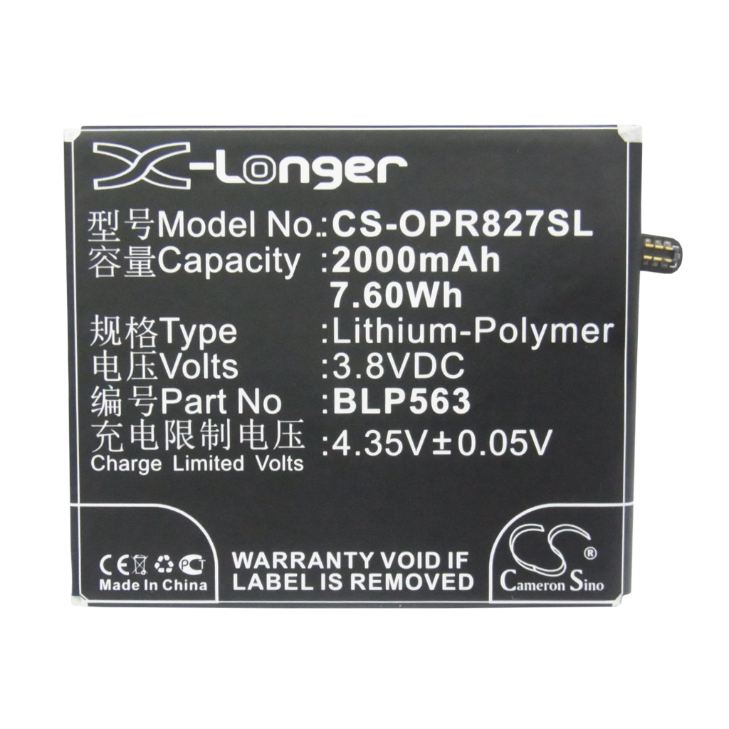 Batterij compatibel met OPPO CS-OPR827SL