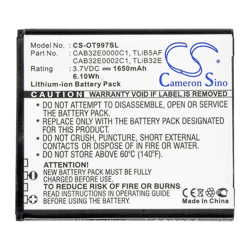 Alcatel BASE TCL Hotspot Batterij CS-OT997SL