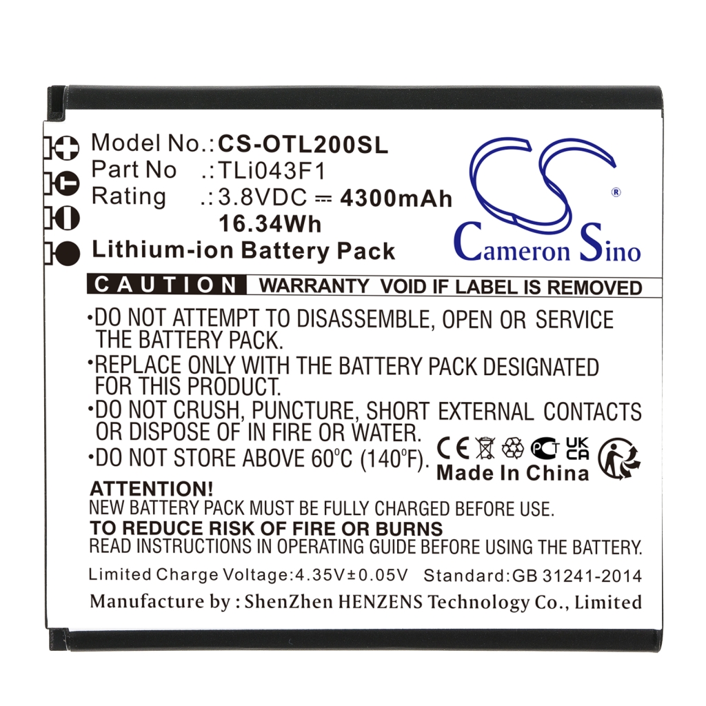 Remplacement de batterie compatible pour TCL TLI043F1
