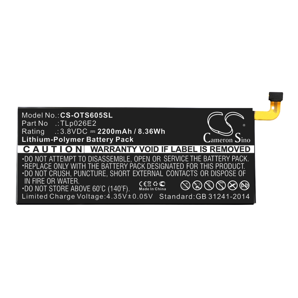 Batterij Vervangt TLp026EJ