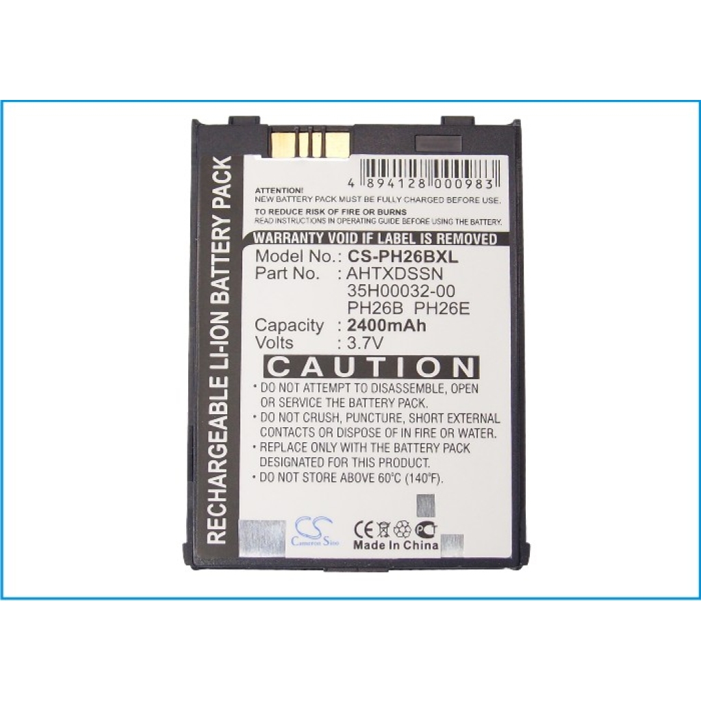 Batterij compatibel met Verizon Vodafone HTC Audiovox E-Plus O2 Orange Sprint T-Mobile Daxian DOPOD ERA i-Mate MWG Qtek Siemens CS-PH26BXL