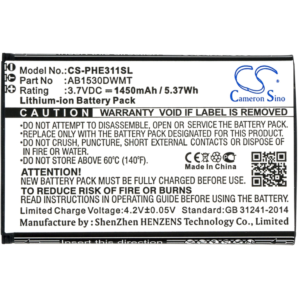 Batterij compatibel met Philips CS-PHE311SL