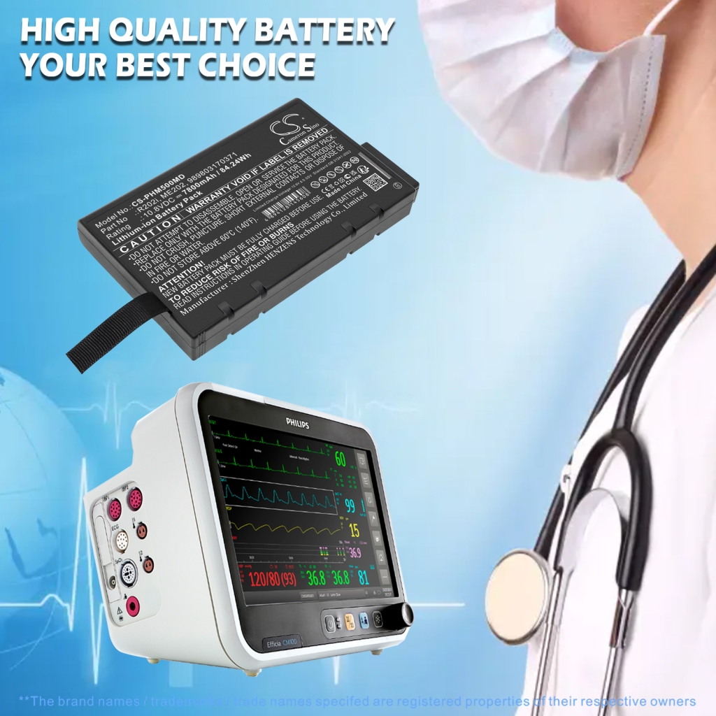 Batterij compatibel met Philips CS-PHM500MD