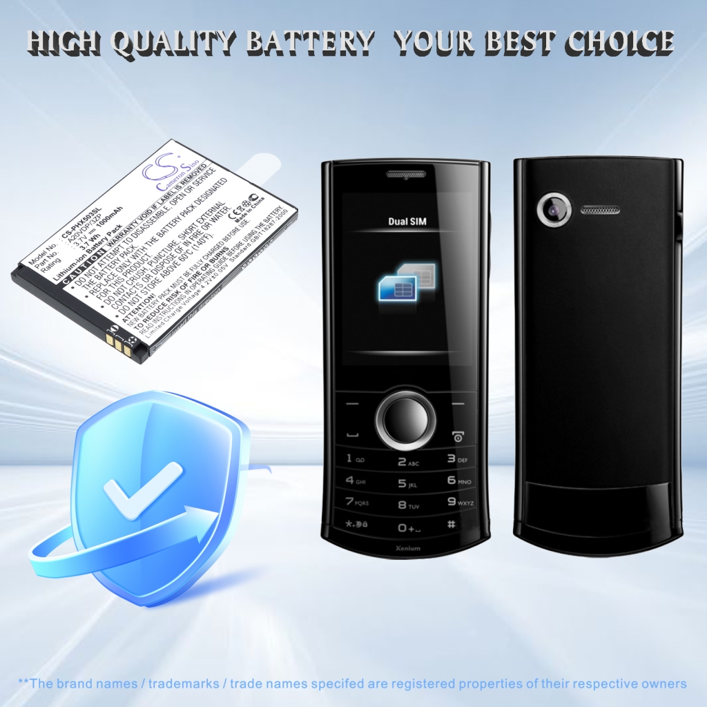 Batterij voor mobiele telefoon Philips CS-PHX503SL