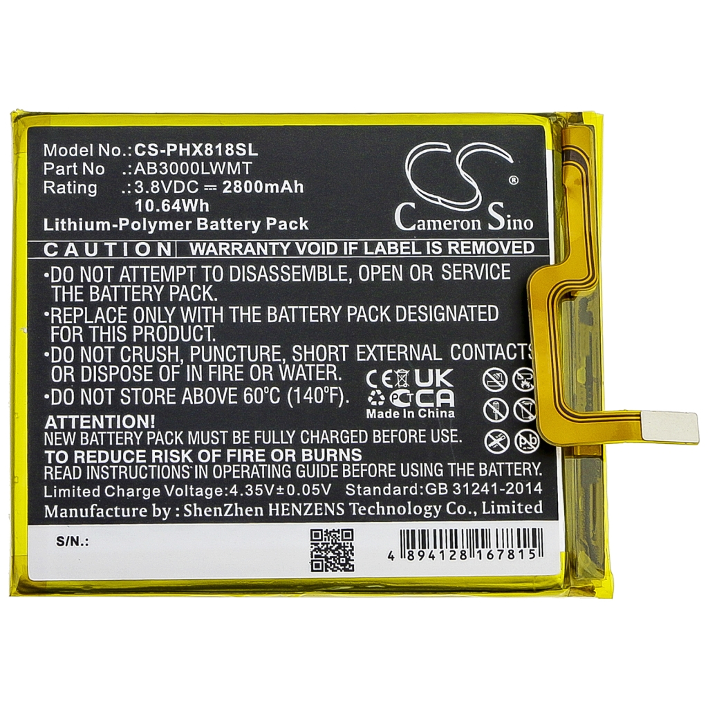 Batterie de téléphone portable Philips CS-PHX818SL