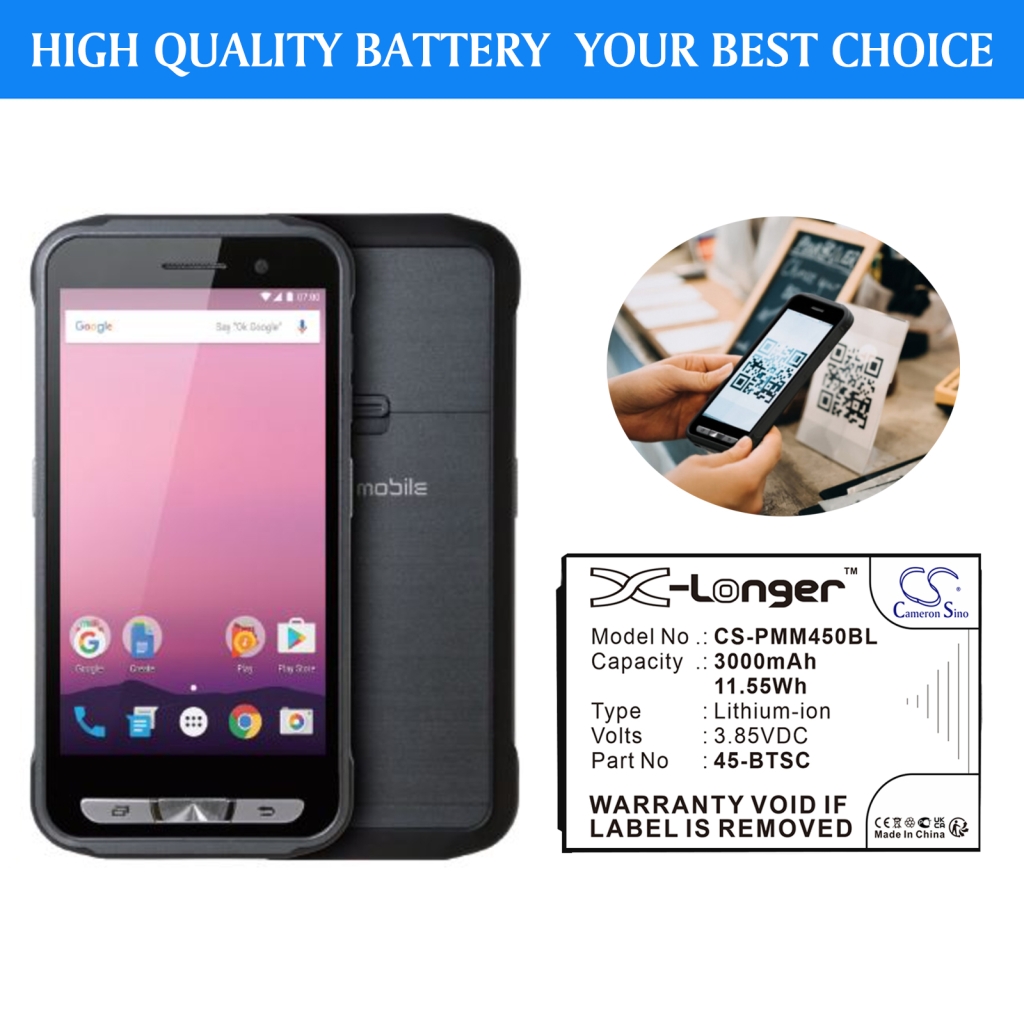 Batterij barcode, scanner Point mobile CS-PMM450BL