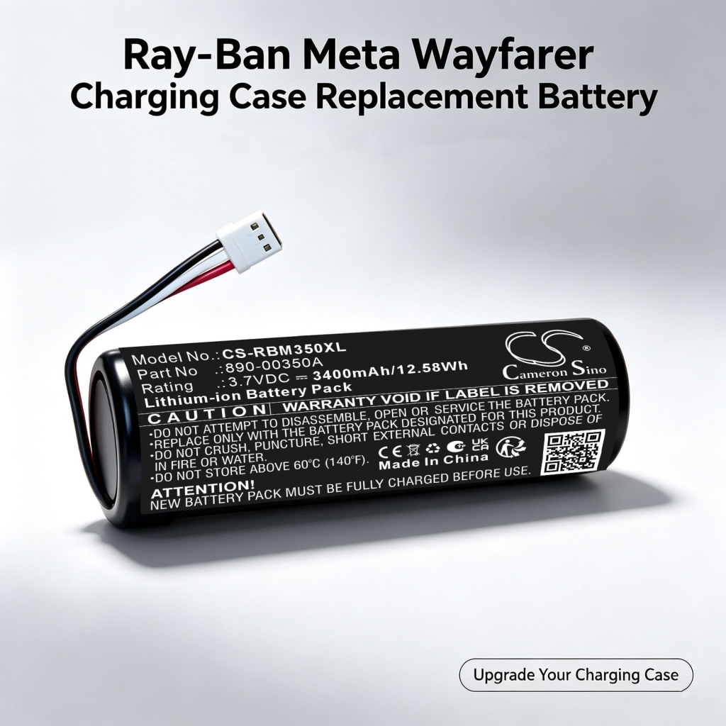 Batterijen compatibel met Ray-ban Meta Wayfarer Charging Case CS-RBM350XL