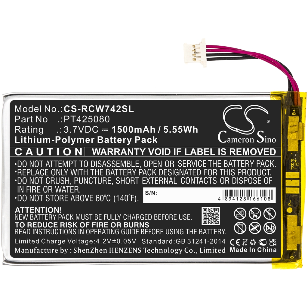 Compatibele batterijvervanging voor RCA PT425080