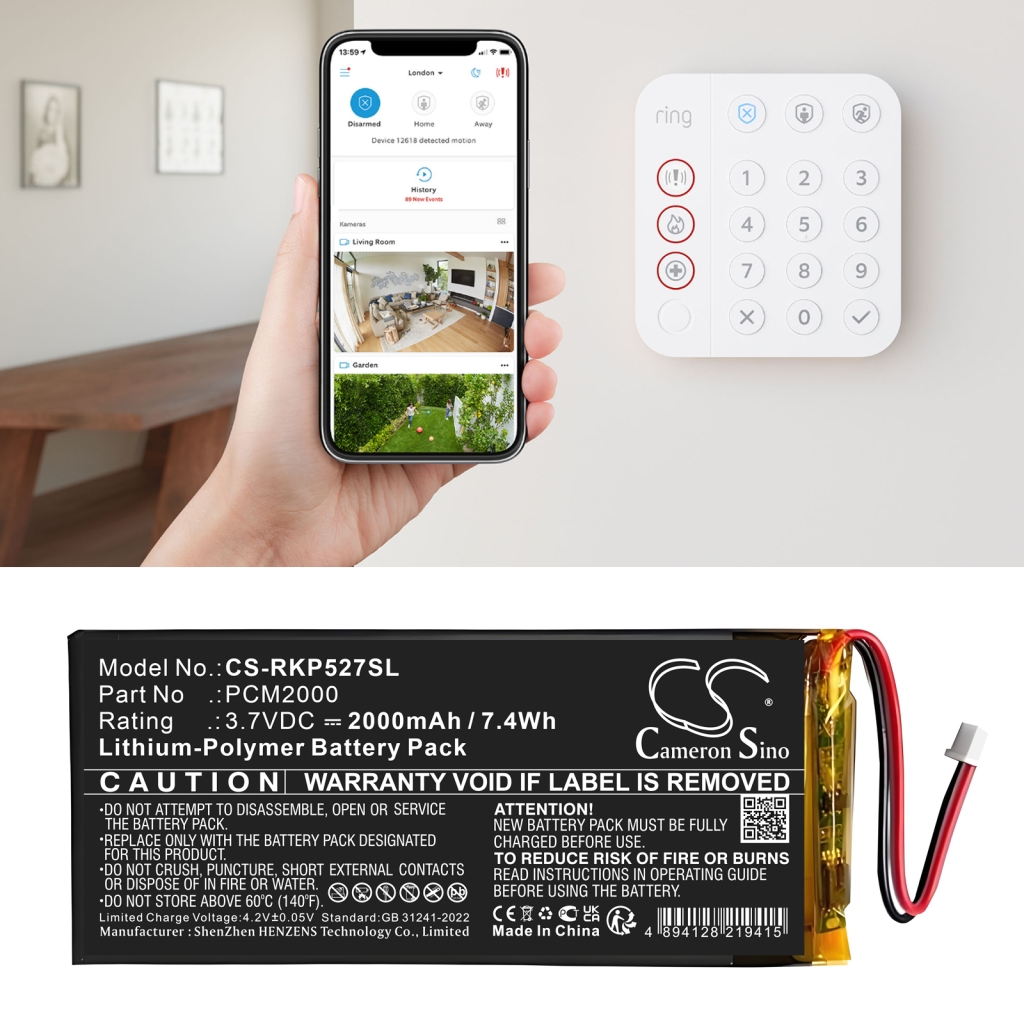 Batterie de caméra de sécurité domestique Ring CS-RKP527SL