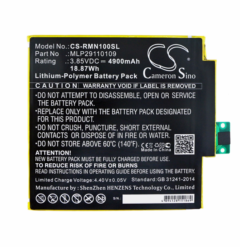 Batterij Vervangt MLP29110109