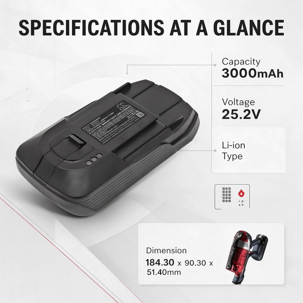 Batterijen compatibel met Rowenta RH 9811 WO 4Q0 9812 WO 4Q0 9829 WO 4Q0 CS-RTH980VH