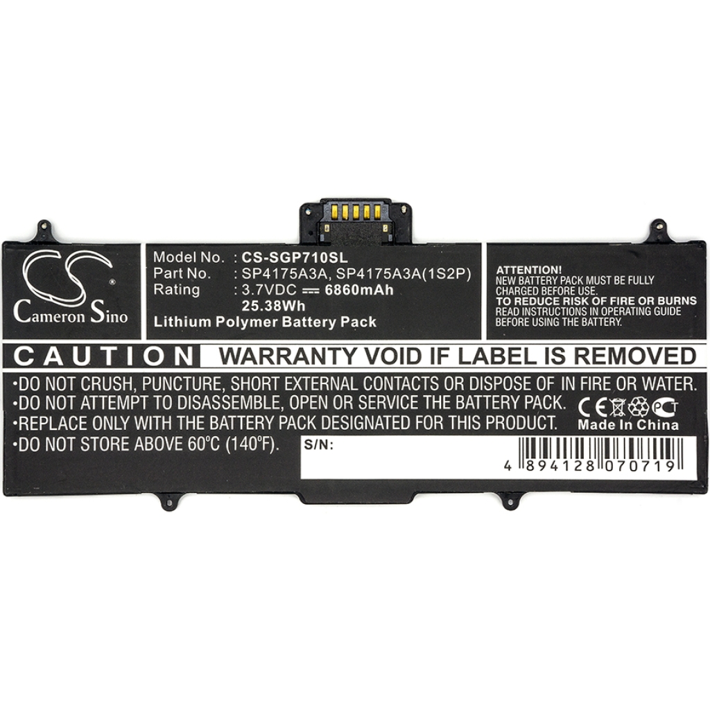 Batterijen compatibel met Samsung Galaxy Tab 10.1 CS-SGP710SL