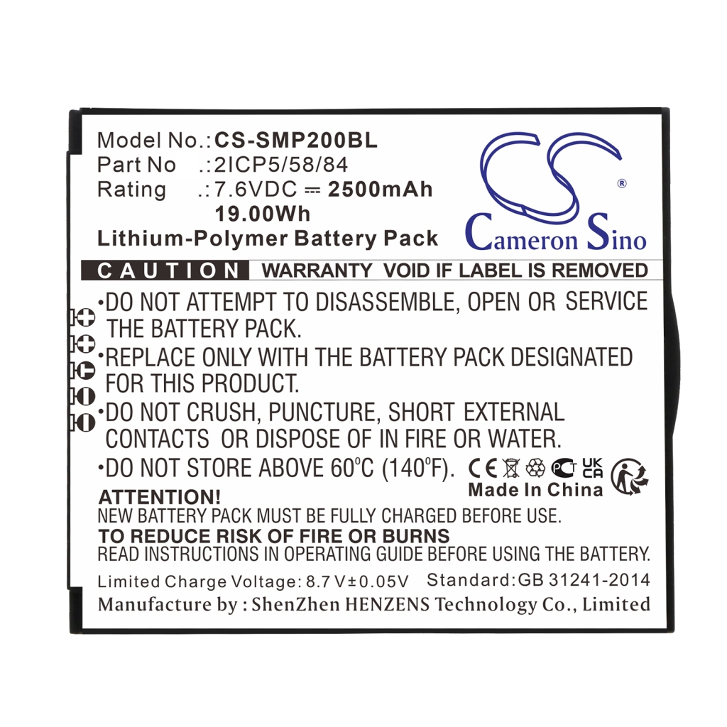 Compatibele batterijvervanging voor Sunmi 2ICP5/58/84
