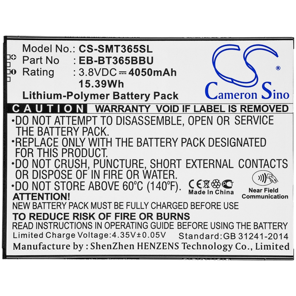 Battery Replaces EB-BT365BBC