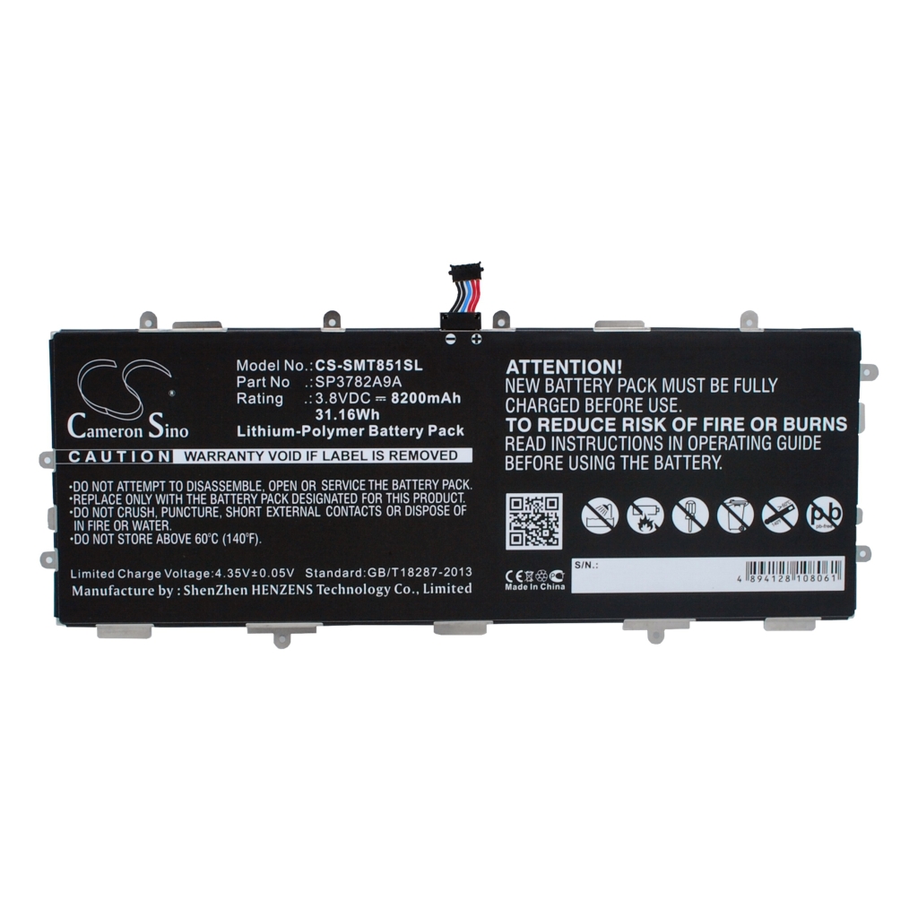 Batterijen compatibel met Samsung GT-P8510 GT-P8510 Ativ CS-SMT851SL