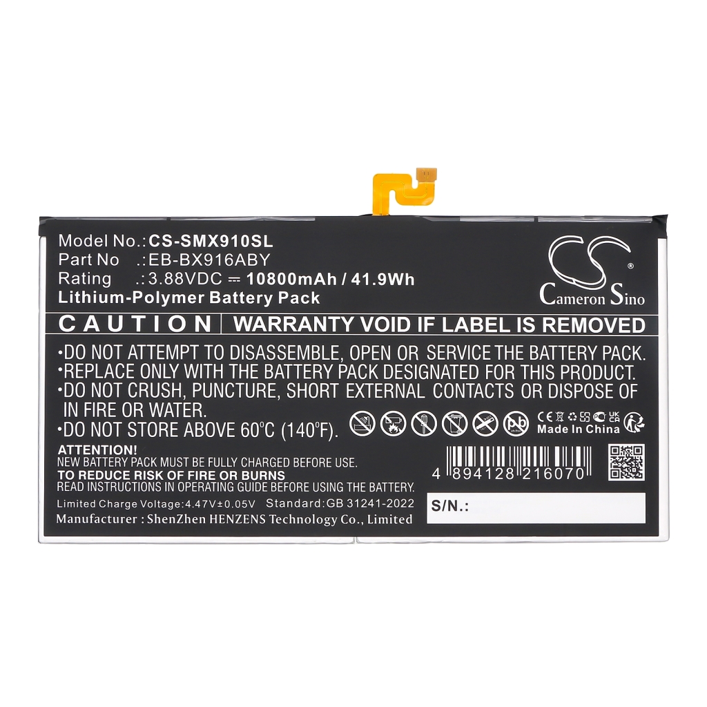 Tablet batterijen Samsung CS-SMX910SL