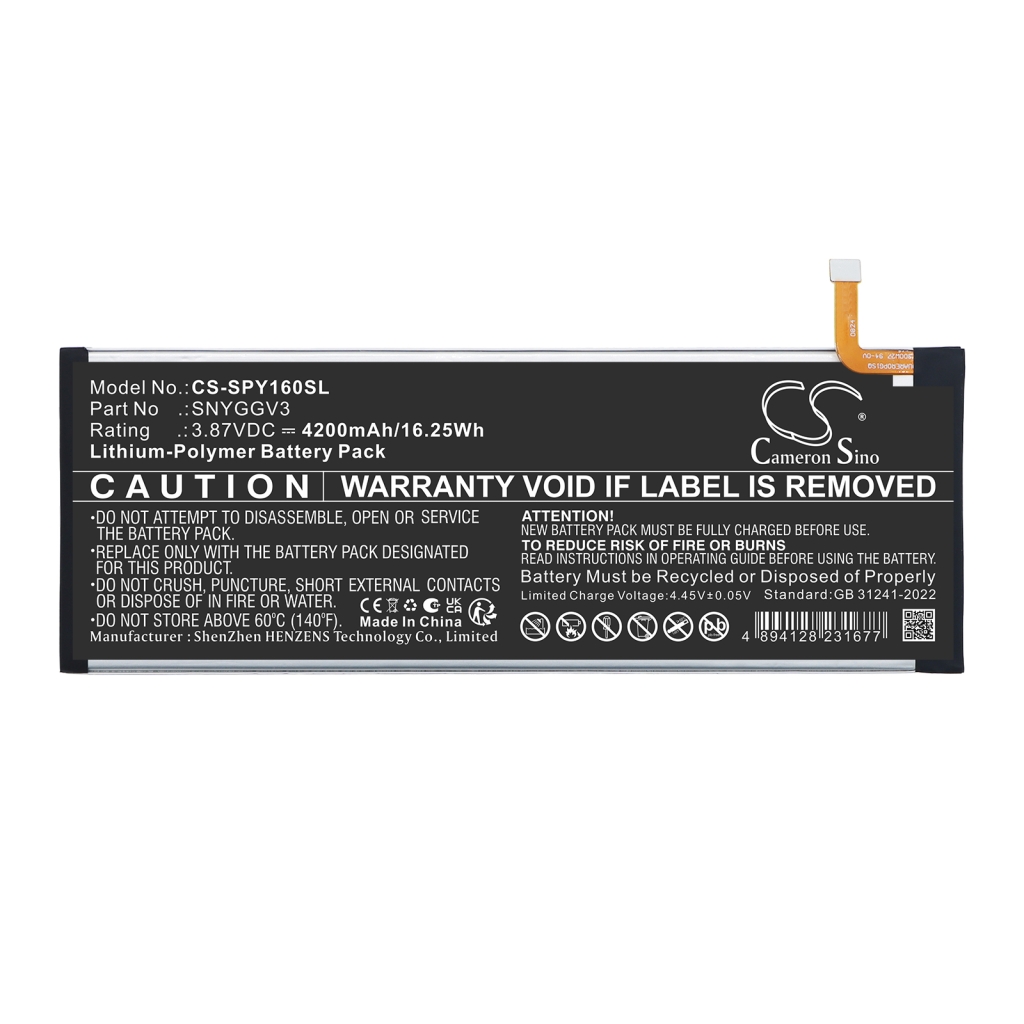 Batterijen compatibel met Sony CFI-Y1016 CFI-Y1016 CS-SPY160SL