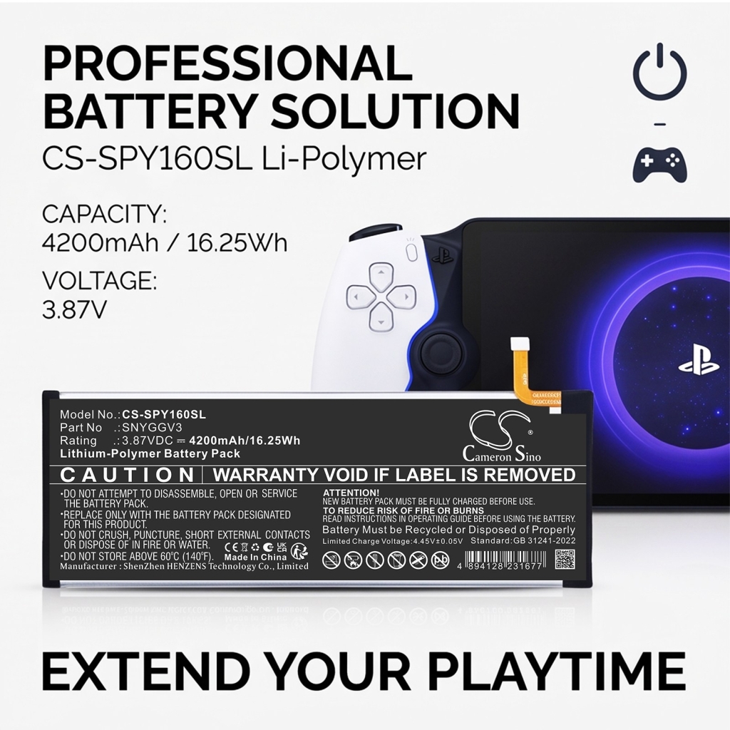 Batterijen compatibel met Sony CFI-Y1016 CFI-Y1016 CS-SPY160SL
