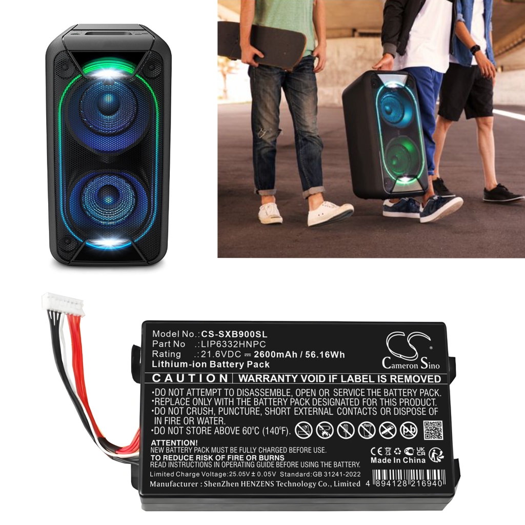 Batterie de haut-parleur Sony CS-SXB900SL