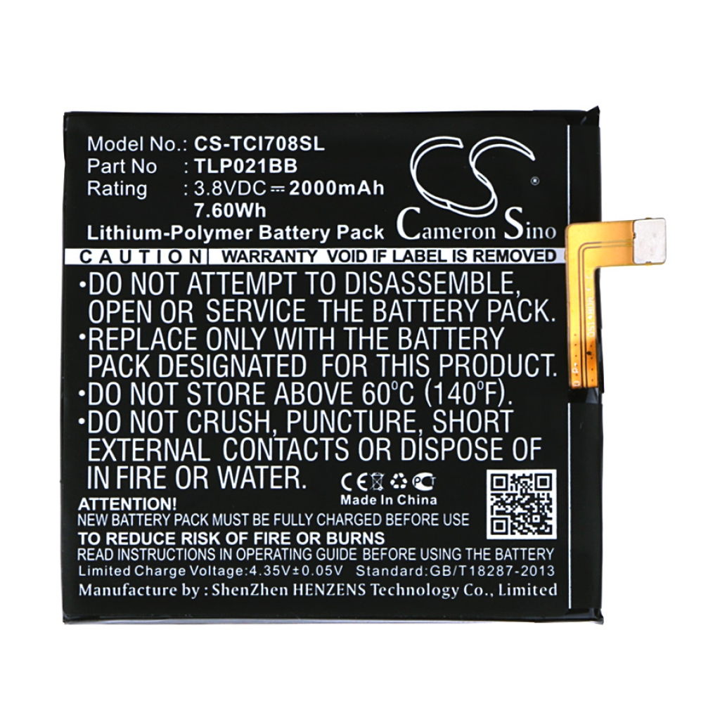 Batterijen compatibel met TCL i708U i708U CS-TCI708SL