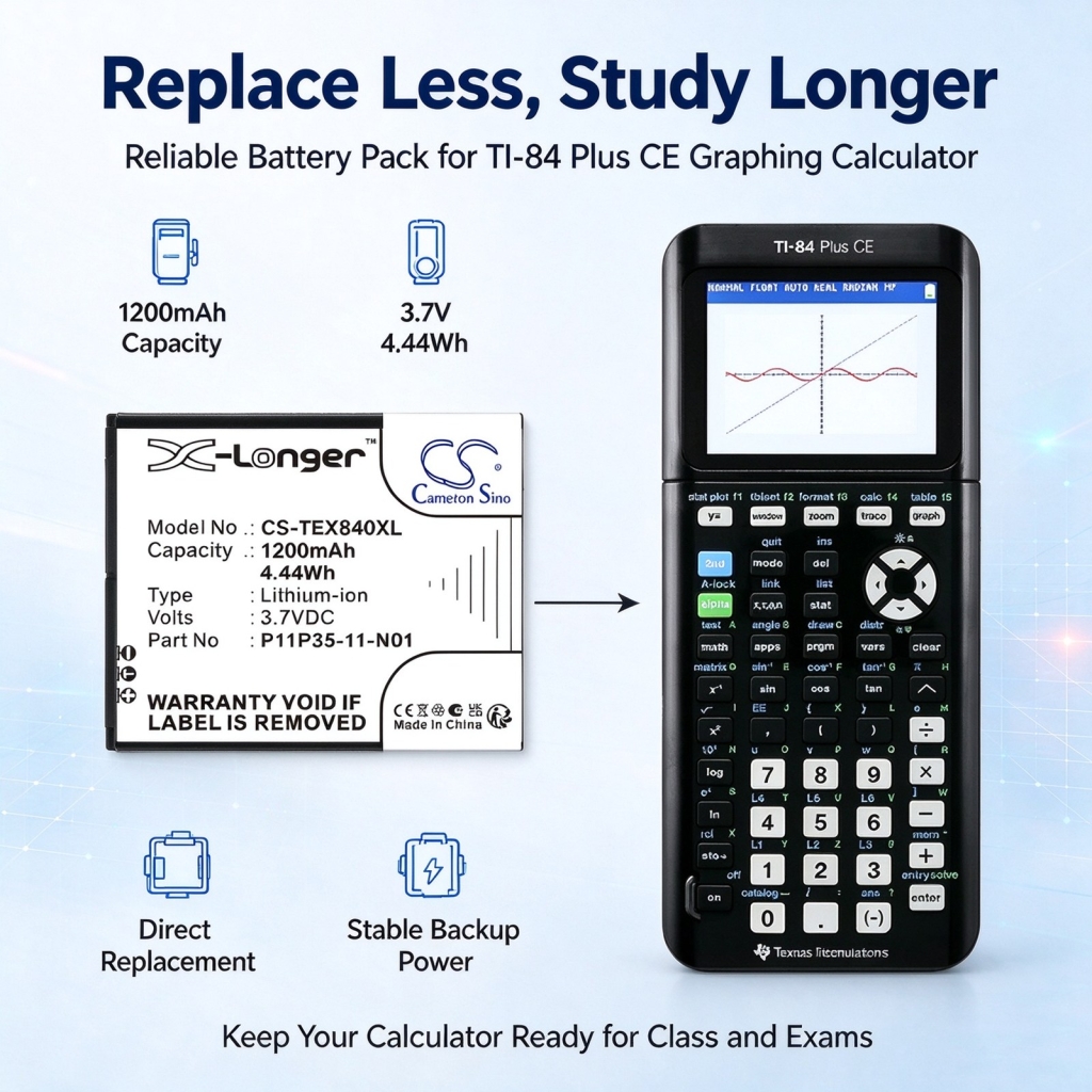 Batterijen compatibel met Texas Instruments TI Nspire CX Nspire CX CAS Graphing CS-TEX840XL