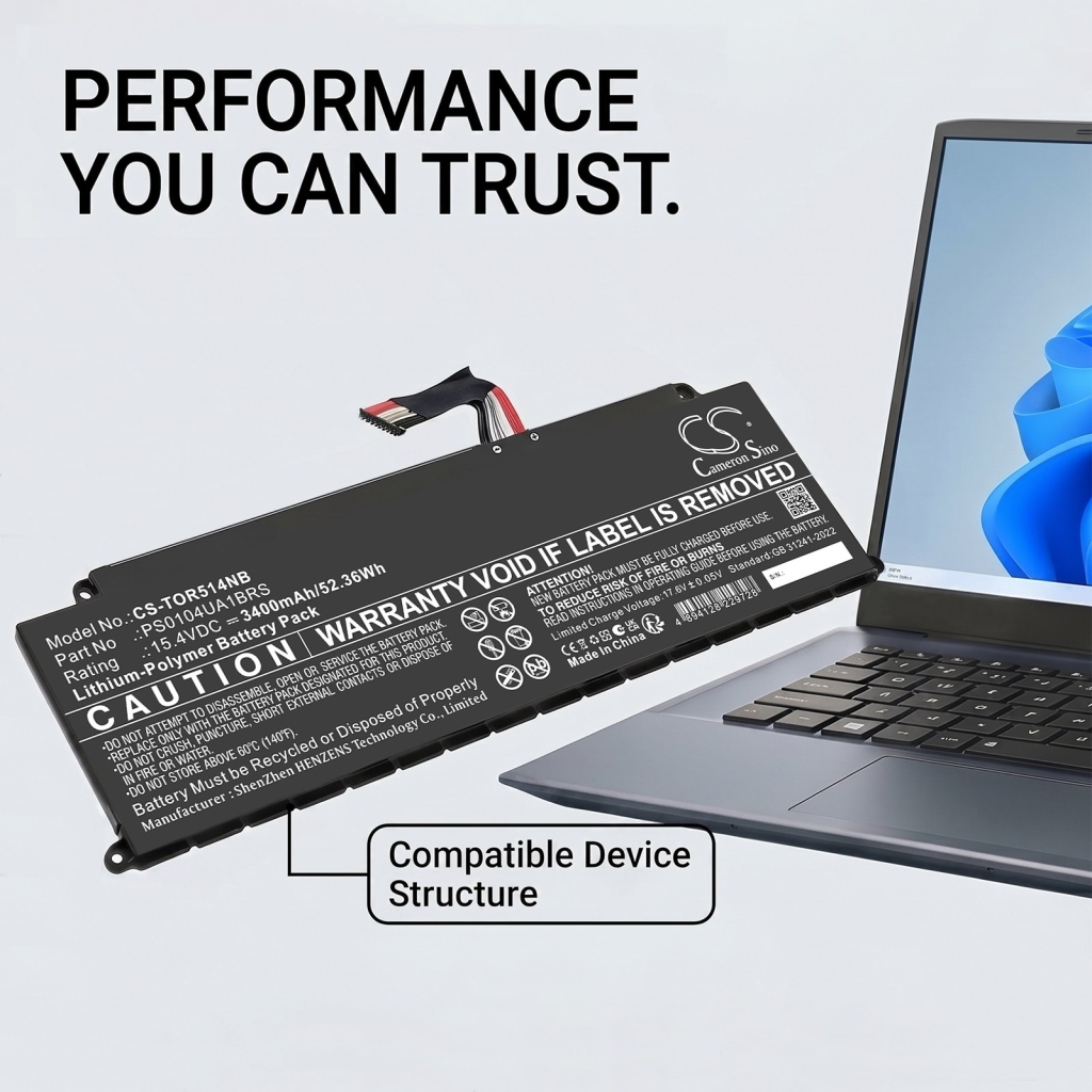Batterij compatibel met Toshiba CS-TOR514NB