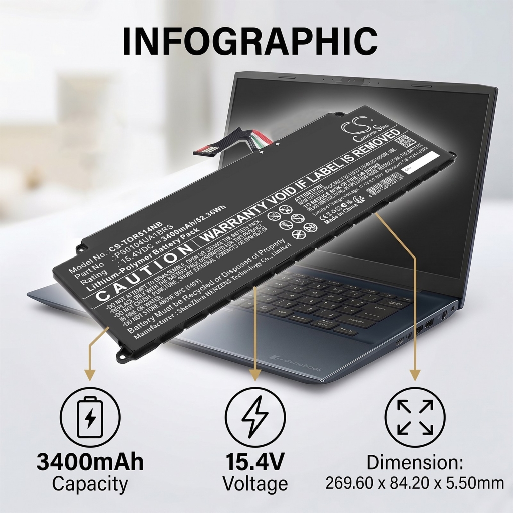 Batterij compatibel met Toshiba CS-TOR514NB