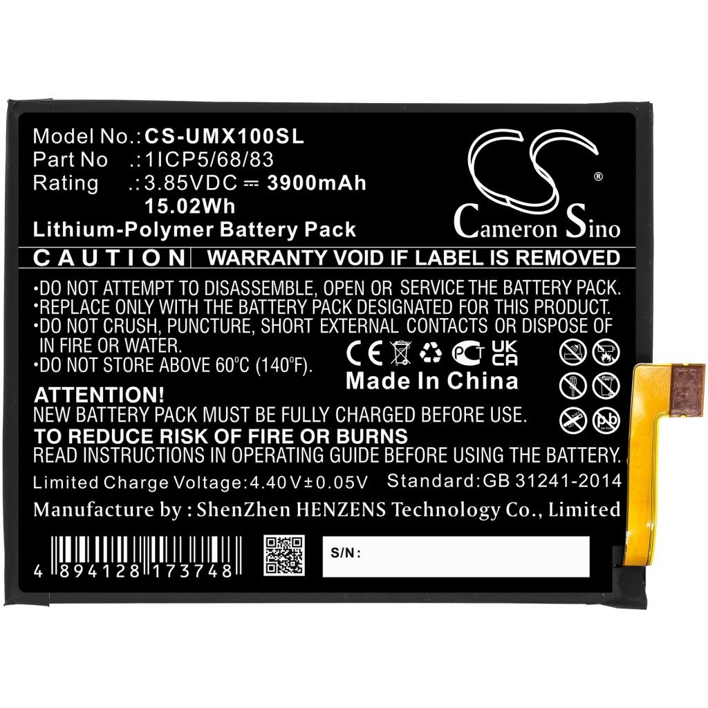 Batterie de téléphone portable Umi CS-UMX100SL