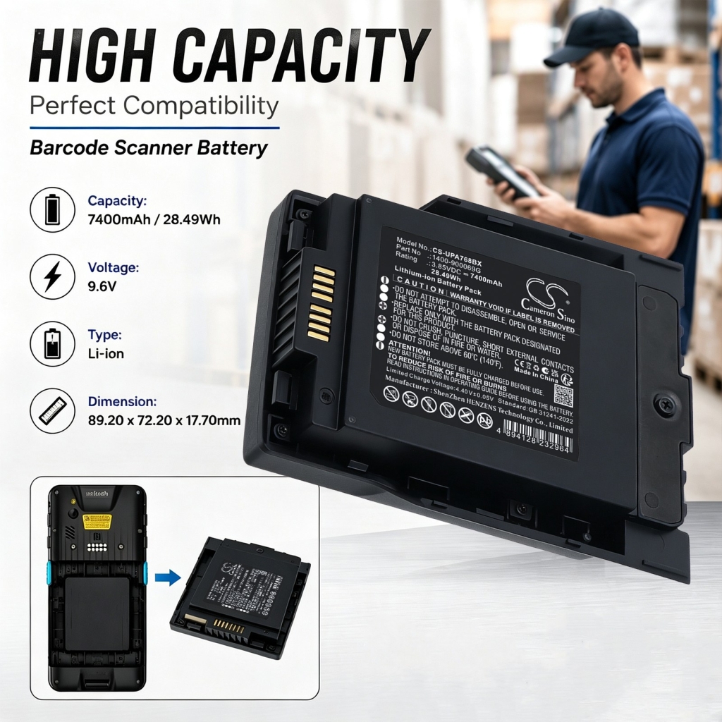 Batterijen compatibel met Unitech PA768 PA768 Rugged Mobile Computer CS-UPA768BX
