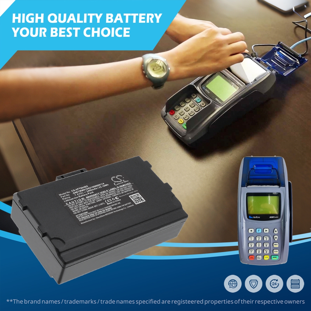Batterij compatibel met Verifone CS-VFT804BX