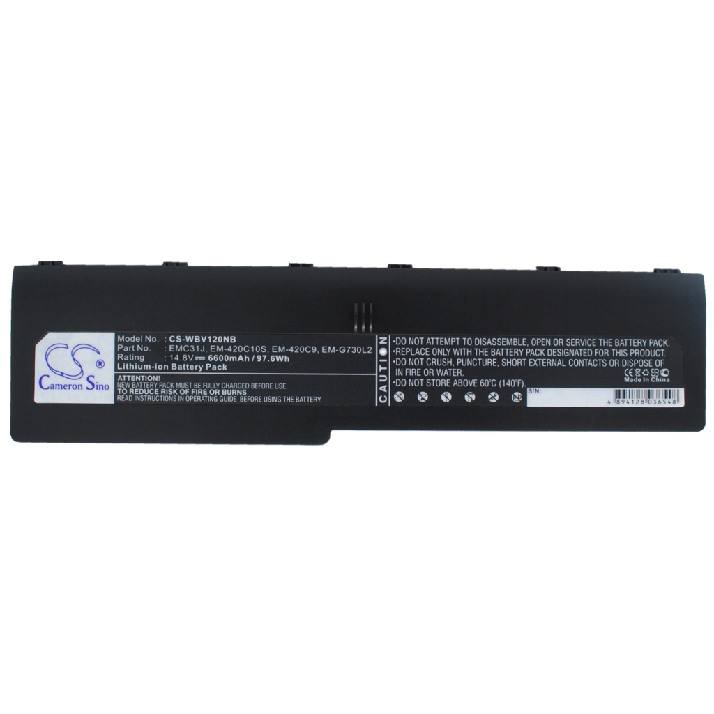 Batterij compatibel met Alphatop Ashton DIGITAL Computek ECS EliteGroup EXCELL Gericom GQ HYPERDATA Chiligreen IPC LION Sarasota Masterpiece MUSTEK Storm SUPER TALENT Twinhead Vobis WinBook XERON YAKUMO CS-WBV120NB