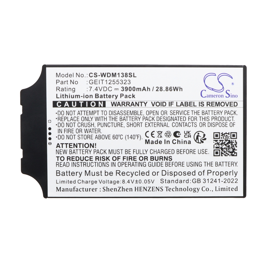 Batterij compatibel met Ge Waygate CS-WDM138SL