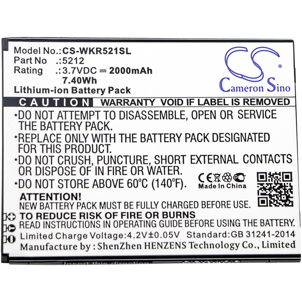 Batterie de téléphone portable Wiko CS-WKR521SL
