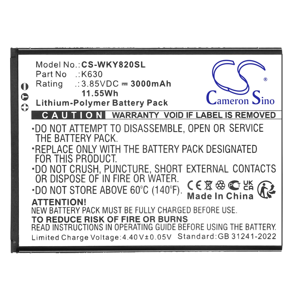 Batterij voor mobiele telefoon Wiko CS-WKY820SL