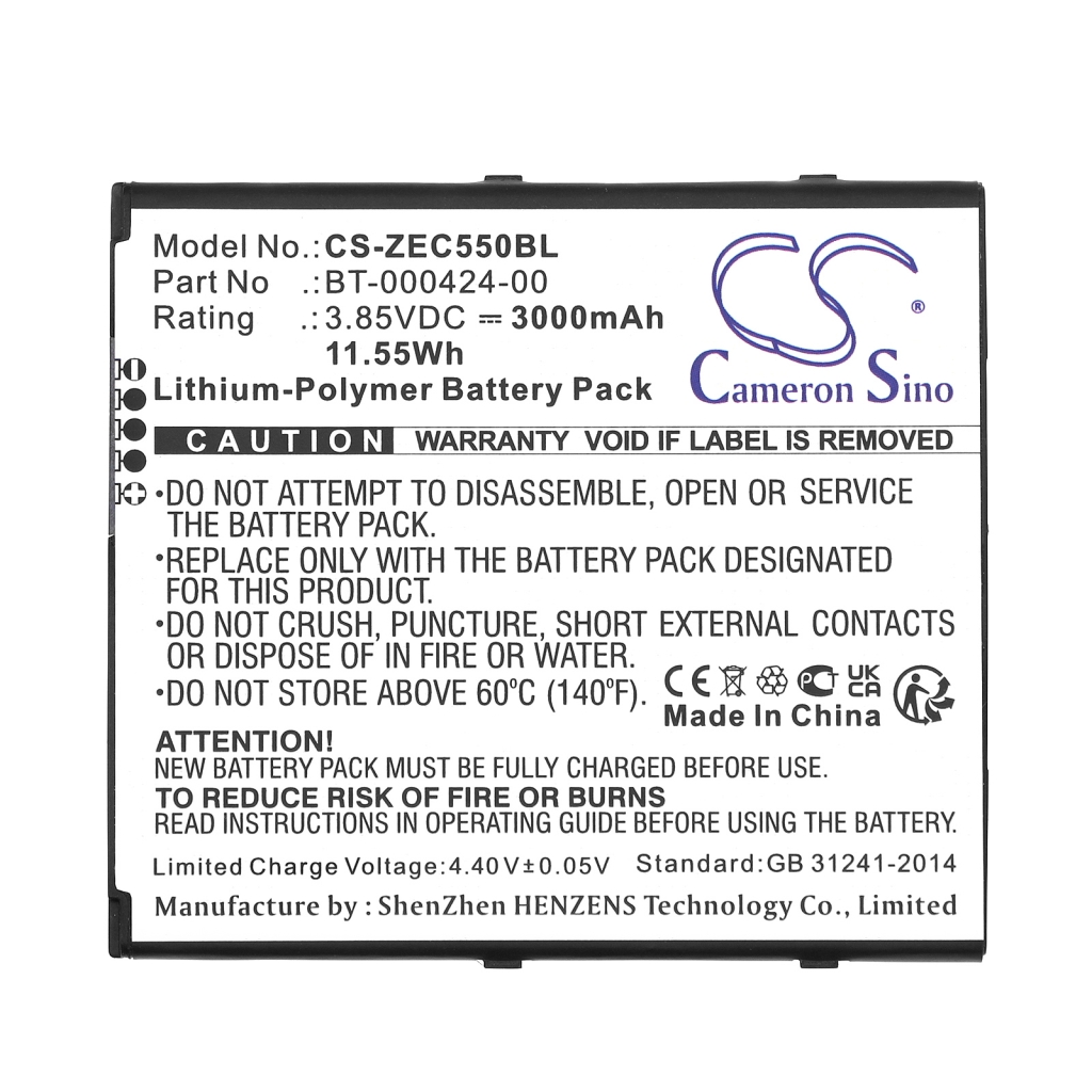 Batterij barcode, scanner Zebra EC55