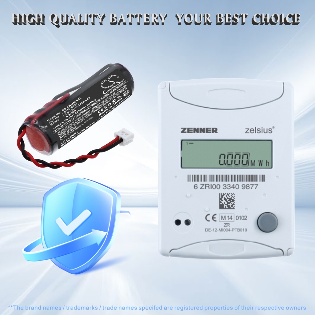 Batterij compatibel met Zenner CS-ZNM500SL
