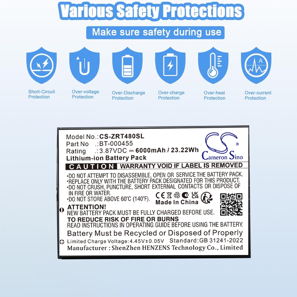 Batterij compatibel met Zebra CS-ZRT480SL