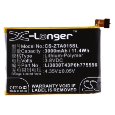 Compatibele batterijvervanging voor ZTE LI3830T43P6H775556