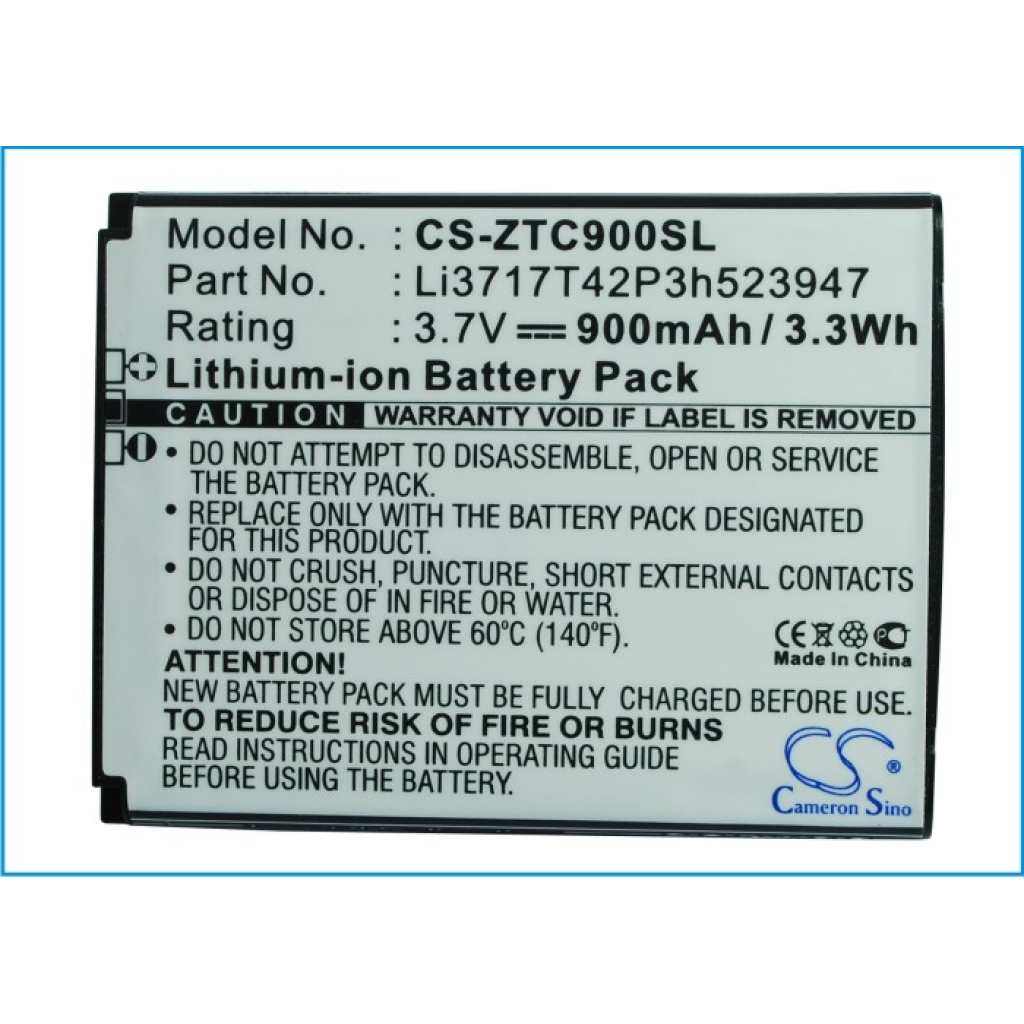 Batterij compatibel met Telstra ZTE CS-ZTC900SL