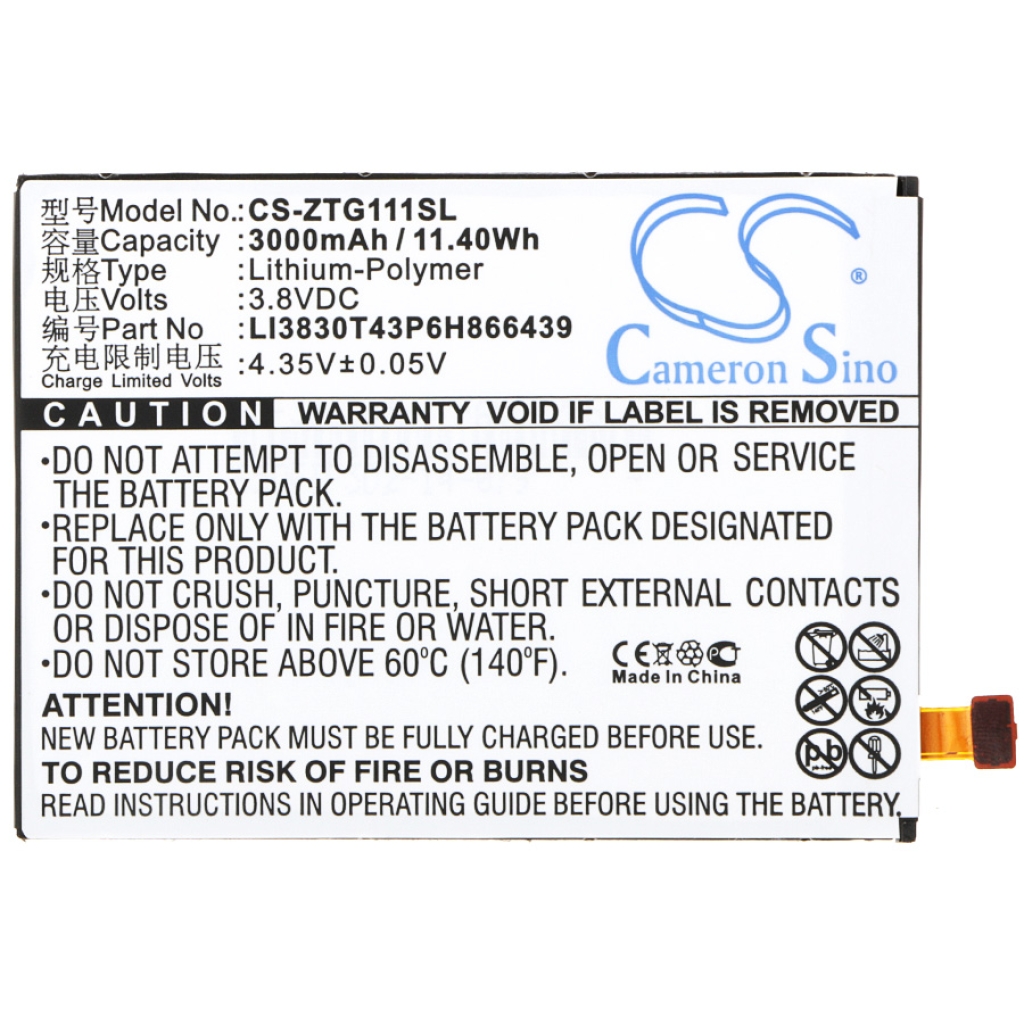 Batterij Vervangt Li3830T43P6h966439