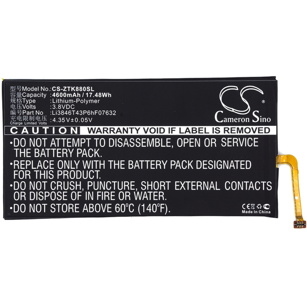 Batterijen Vervangt Li3846T43P6hF07632