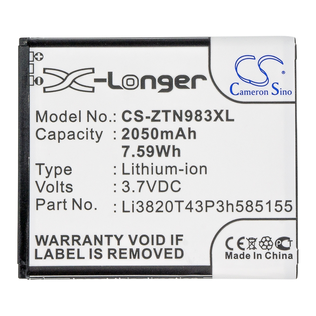 Batterij compatibel met ZTE CS-ZTN983XL