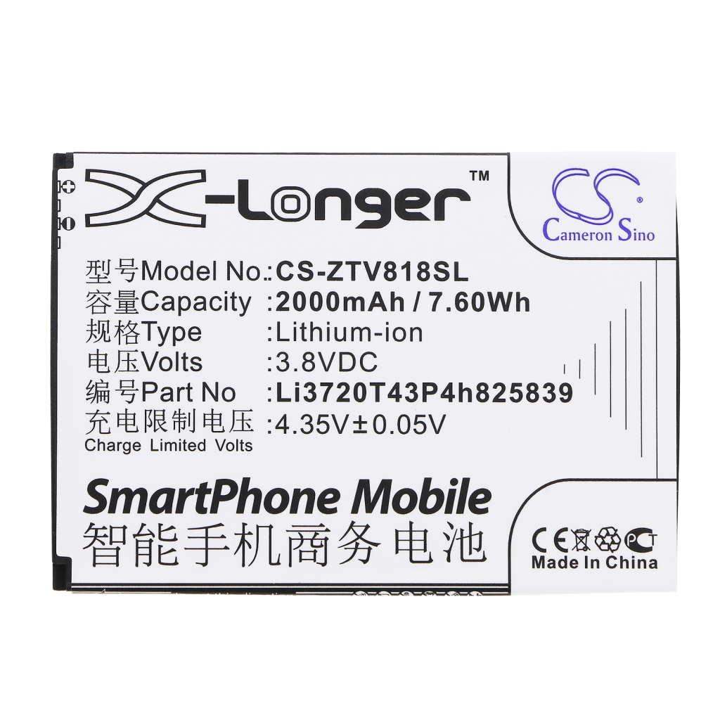 Batterij Vervangt Li3720T43P4h825839